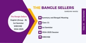 Summary and Bengali Meaning The Bangle Sellers Class 11