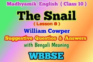 The Snail Questions Answers Class 10 with Bengali Meaning (2025)
