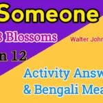 Someone Class 8 Blossoms Questions Answers