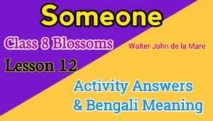 Someone Class 8 Blossoms Questions Answers