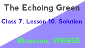 The Echoing Green Class 7 Solution Lesson 10