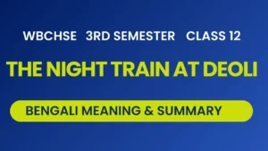The Night Train at Deoli Bengali Meaning and Summary