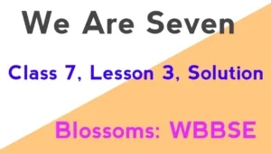We Are Seven Class 7 Solution Blossoms Lesson 3
