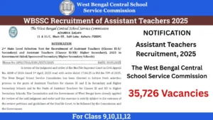WBSSC 2nd SLST Notification 2025 for Teacher Recruitment