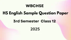 HS English Sample Question Paper 3rd Semester Class 12