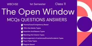 The Open Window MCQs with Answers Class 11 1st Semester