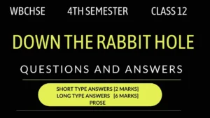 Down The Rabbit Hole Questions Answers 4th Semester Class 12