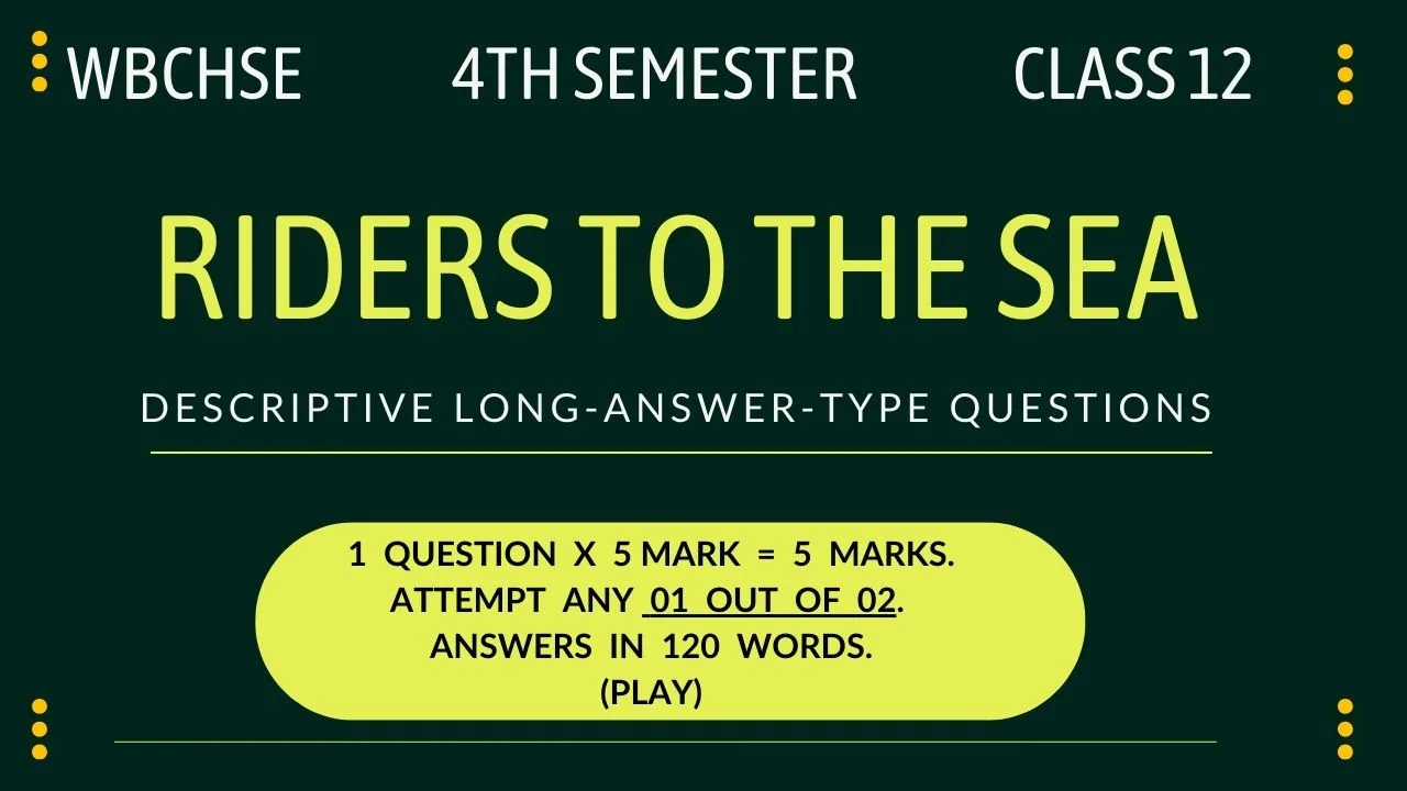 Riders to the Sea Questions Answers 4th Semester Class 12 WBCHSE