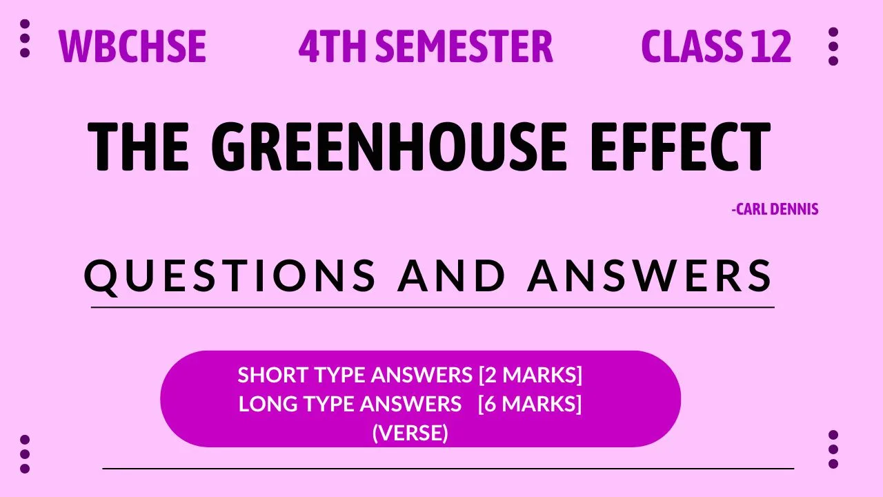 The Greenhouse Effect Questions Answers 4th Semester Class 12