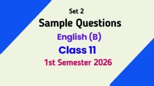 Download English Suggestion 1st Semester Class 11 WBCHSE 2026 PDF