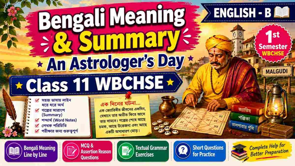 Bengali Meaning An Astrologer's Day Class 11 WBCHSE (2026-2027)