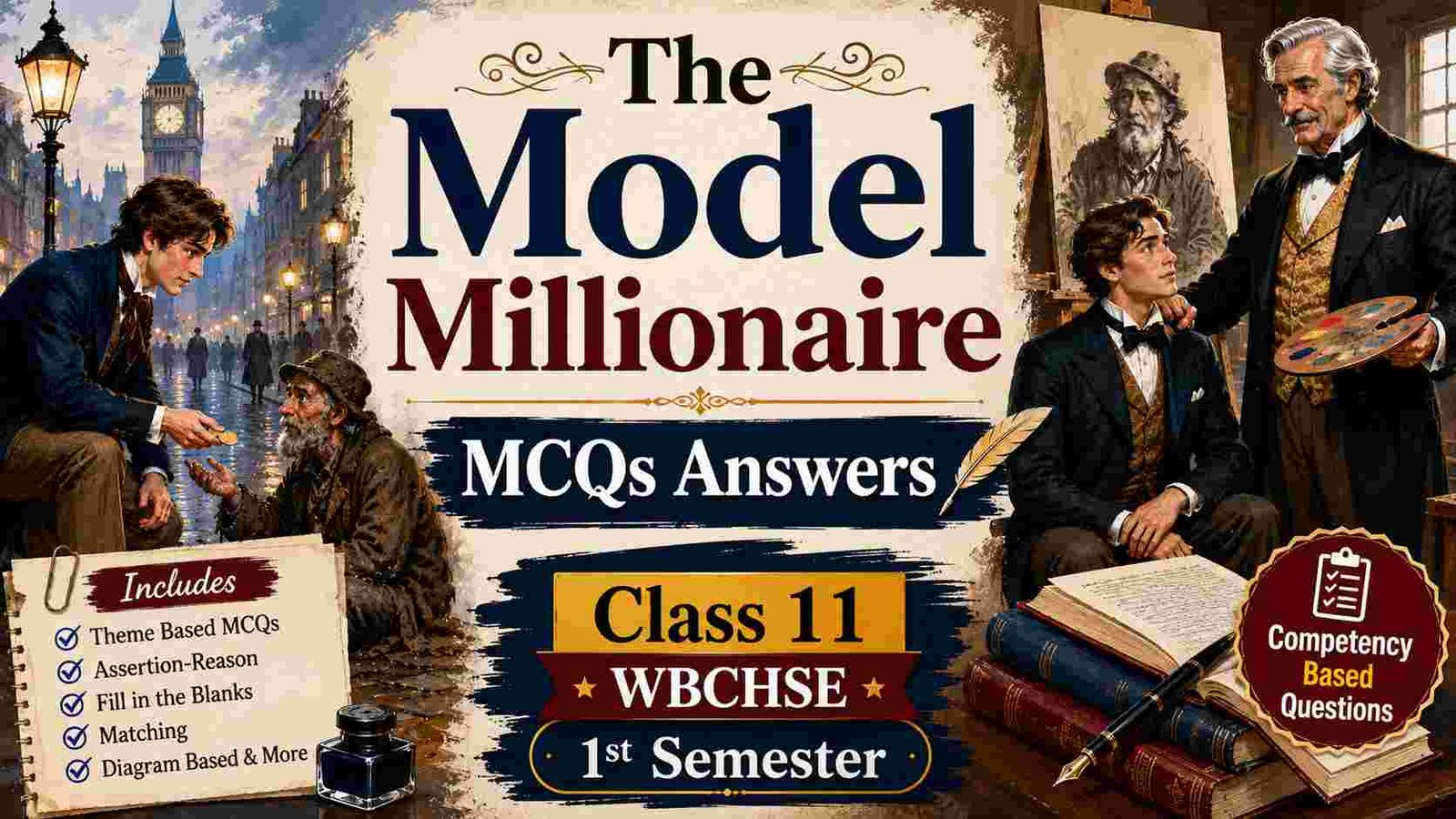 The Model Millionaire MCQs Answers Class 11 1st Semester
